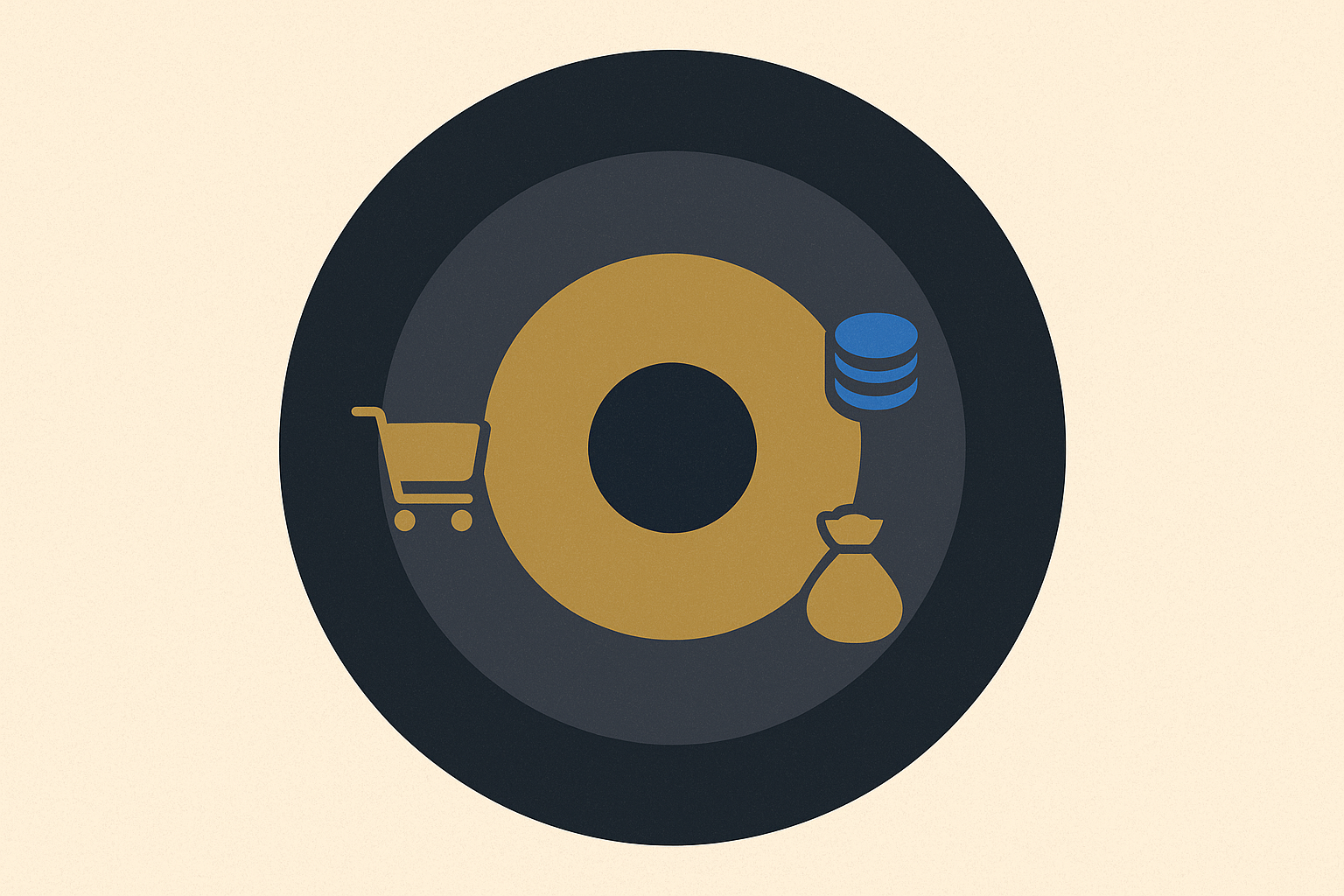 Abstract concentric segmentation diagram representing layered lender customer lifecycle audiences from prospects through funded borrowers